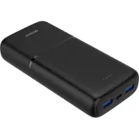Deltaco Powerbank avec chargement rapide, 3 ports, 2x USB-A 18W, 1x USB-C PD 20W, 20 000 mAh noir