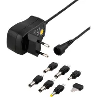 Deltaco Adaptateur secteur Universel 3-12V, 7,2W - Noir