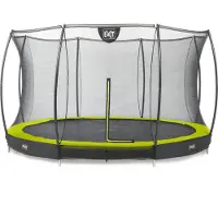 Exit Silhouette Trampoline ø427cm – avec Filet de sécurité – Enterré – Rond – pour Enfants – Vert