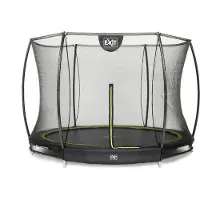Exit Silhouette Trampoline ø244cm – avec Filet de sécurité – Enterré – Rond – pour Enfants – Noir