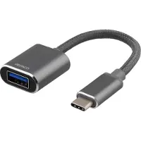 Deltaco Adaptateur USB-A vers USB-C 3.1 OTG - Gris sidéral