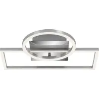 Briloner Plafonnier LED LEUCHTEN FRAME, 20 W, 1500 lm, IP20, chrome-alu, métal-plastique, intensité lumineuse variable, 31 x 38 x 7,5 cm