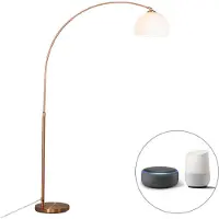 QAZQA Lampe d'arc intelligente en cuivre avec A60 Wifi - Arc Basic