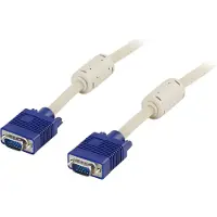Deltaco RGB HD15 VGA cable VGA (D-Sub) Blue, Grey (5 m), Câble vidéo, Bleu, Gris