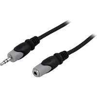 Deltaco MM-163 - 3.5mm - 10 m - noir - gris (10 m, Câble AUX)