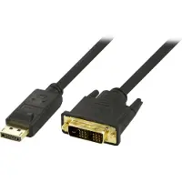 Deltaco DP-2010 Câble série noir 1 m 20-pin ha 24-pin ha (1 m), Câble vidéo, Noir
