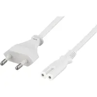 Deltaco DEL-109J - câble d'alimentation - Euro (3 m), Câble d'alimentation, Blanc