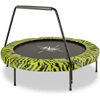 Exit Tiggy Trampoline ø140cm – avec Barre de maintien – Rond – Trampoline Enfant – Noir/Vert