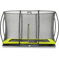 Exit Silhouette Trampoline 244x366cm – avec Filet de sécurité – Enterré – Rectangulaire – Vert