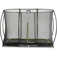 Exit Silhouette Trampoline 214x305cm – avec Filet de sécurité – Enterré – Rectangulaire – Rose