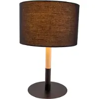 Näve Lampe de table salon bois lampe de chevet chambre tissu noir 3184322