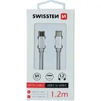 Swissten Textile Universal Quick Charge 3.0 USB-C to USB-C Data and Charging Cable 1.2m (1.20 m)