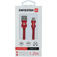Swissten Câble de données textile USB / USB-C 1.2 M (1.20 m, USB 3.2 Gen 1)