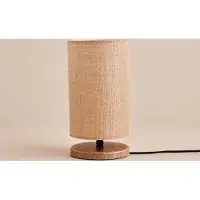 Opviq , lampe de table haut de gamme, beige, hauteur 30 cm | 100 % tissu, pied en bois, diamètre de l'abat-jour : 15 cm, hauteur : 24 cm | Douille E14, 40 W max., idéale pour les intérieurs rustiques.