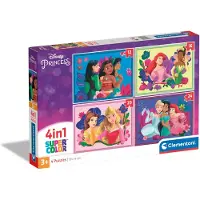 Clementoni puzzle 4en1 SuperKolor Disney Princesse 21517