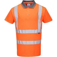 Portwest RT22 WARNSCHUTZ KURZARM POLO SHIRT, RIS Orange Gr. XS