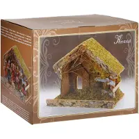 Sans marque Crèche - 32x17x25 cm - Bois