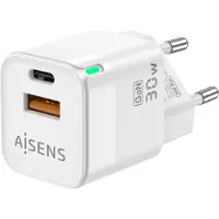 Aisens Chargeur mural ASCH-30W2P004-W/ 1xUSB Type-C/ 1xUSB/ 30W