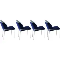 Skye Decor , Dore 182 V4, ensemble de chaises (4 pièces), bleu foncé, 100 % MÉTAL, 54 x 55 x 86 cm