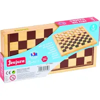 Jeujura Jeu de dames en bois - - 8131 - Boîte pliante - 30 x 30 x 2 cm - Fabriqué en France