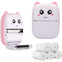 Extralink Kit Imprimante thermique EPP-001 Rose + Papier thermique normal 5 rouleaux