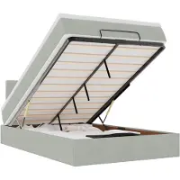 vidaXL Ottomane Lit avec matelas & LEDs Gris clair 120x190 cm Velours
