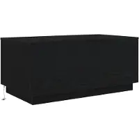 vidaXL Table basse avec lampes LED noir aspect chêne 90x50x40 cm