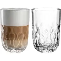 Leonardo Cappuccino Becher Gocce 2 380 ml, 2 Stück, Tasse, Transparent