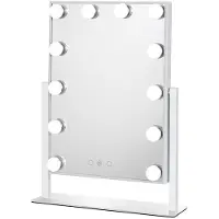 Uniq Miroir de maquillage New York Mega LED avec 12 ampoules - Blanc