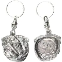 Art-Dog Mops II - Pendentif argenté avec chien, décoration pour sac à main, pendentif pour sac à dos de la marque