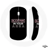 CAPACHEAP Souris Sans Fil Blackpink in Your Area Logo Rose Fond Noir