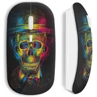 CAPACHEAP Souris sans Fil Tête de mort Multicolors