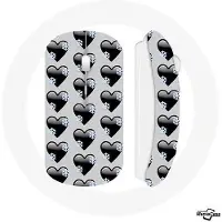CAPACHEAP Souris Sans Fil Fond de coeurs noirs