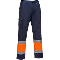 Portwest Pantalon haute visibilité Combat Bicolore Orange / Marine S