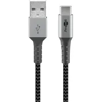 Goobay 49297 Câble USB 2.0 A/USB C 2,0 m noir, gris