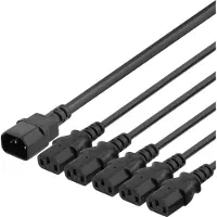 Deltaco DEL-113D (2 m), Câble d'alimentation, Noir