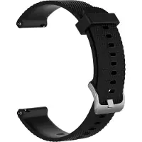 Wave siliconiranneke, Ã¤ly- ja urheilukelloille, musta (20 mm, Silicone), Sangles de montre, Noir