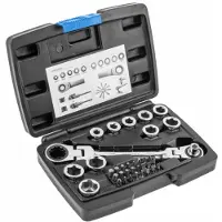 Högert Clé à cliquet avec articulation et embouts, 36 pces