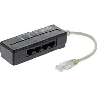 InLine Répartiteur de port téléphonique quadruple, RJ45 mâle à 4x RJ45 femelle, 0,15m
