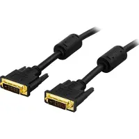 Deltaco DVI-600B Câble DVI DVI-D Noir (3 m), Câble vidéo, Noir