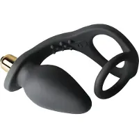 Rocks-Off RO-ZEN - double cockring et plug anal vibrant - silicone