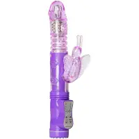 EasyToys Butterfly - vibromasseur rotatif et va-et-vient - silicone violet