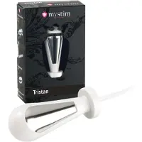 Mystim Tristan - plug anal électrostimulation - silicone blanc