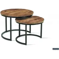 Molecule Ensemble de 2 tables basses Gaja-bois de mango