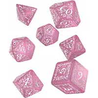 Q-workshop Set de dés roses et blancs chatoyants Elvish