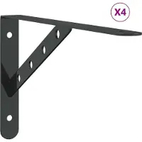 vidaXL Supports d'étagères 4 pcs 30x2,5x15,5 cm noir acier inoxydable