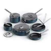 Joseph Joseph Space Folding Handle Ceramic Non-stick Cookware Set 6 Units Argenté