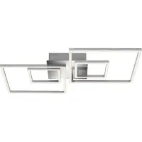 Briloner Applique murale et plafonnier LED LEUCHTEN FRAME, 45 W, 3600 lm, IP20, chrome-alu, métal-plastique, intensité lumineuse variable, 65,6 x 52 x 9,6 cm