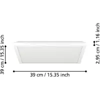 Eglo ROVITO-Z Applique/plafonnier Lampe éclairage - L39 x l39 x H3 cm - blanc - 17,6W incl - IP44