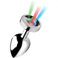XR Brands Booty Sparks - plug anal lumineux - grand - argenté
